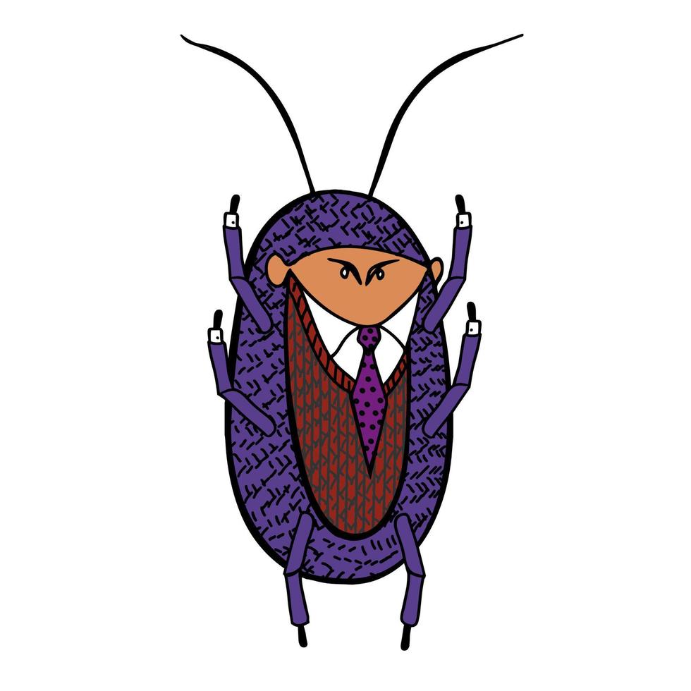 Cockroach in a good suit. vector