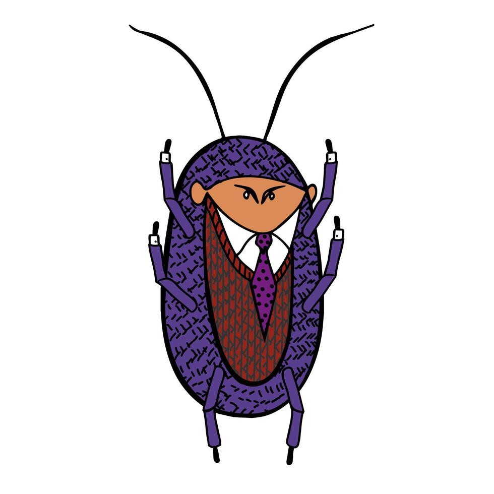 cucaracha en un buen traje. vector