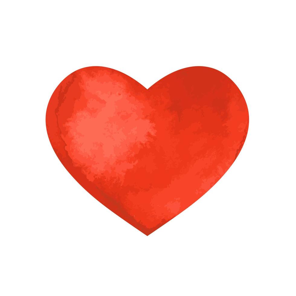 Hand-drawn red heart, vector element for design