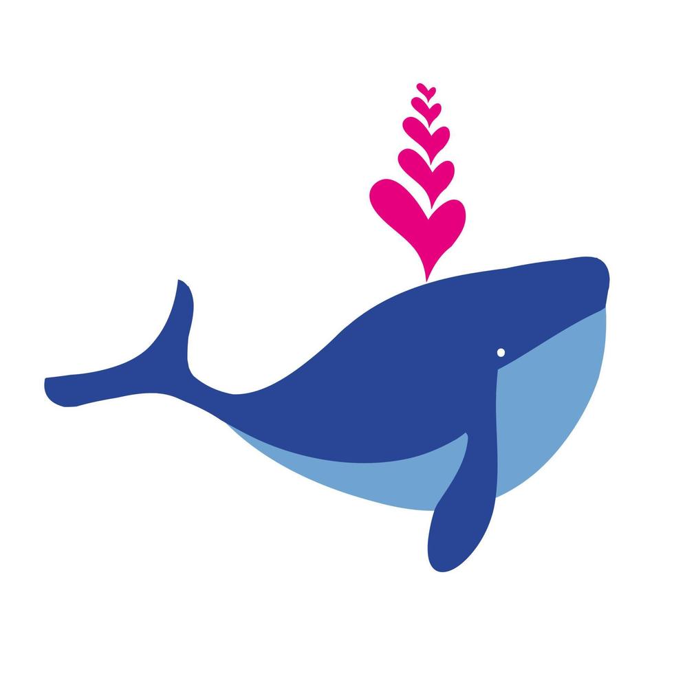 Blue whale icon. vector