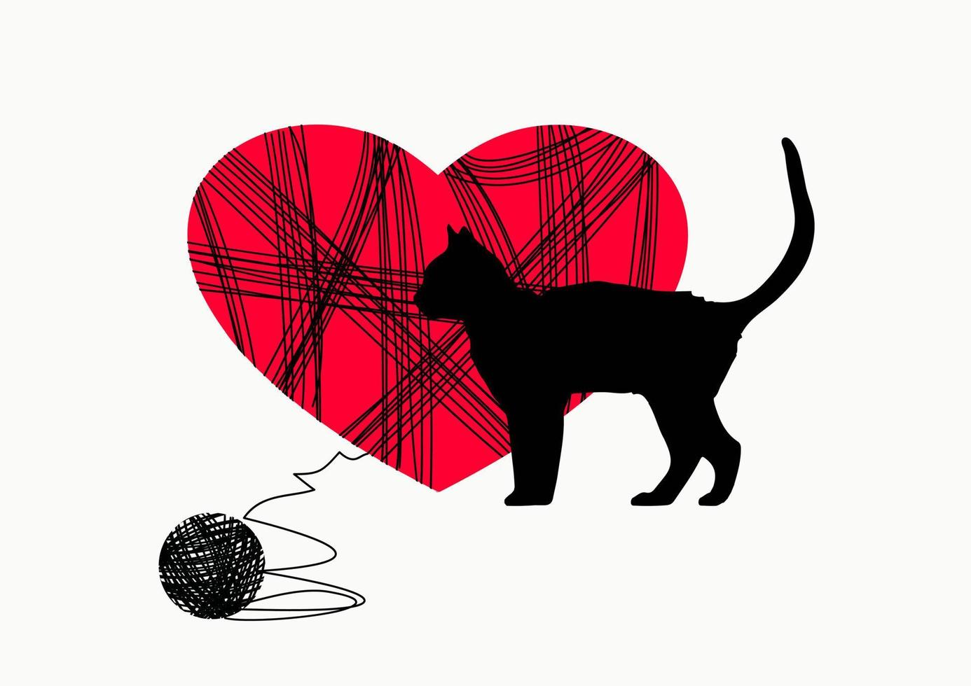 amor al gato. metáfora del amor. vector