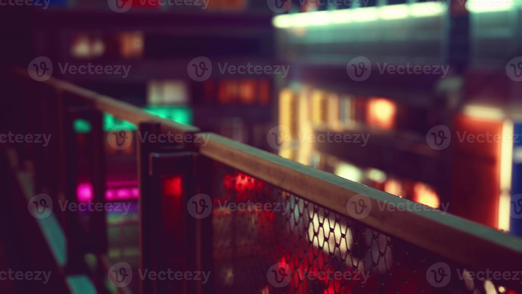 night scene of japan city with neon lights photo