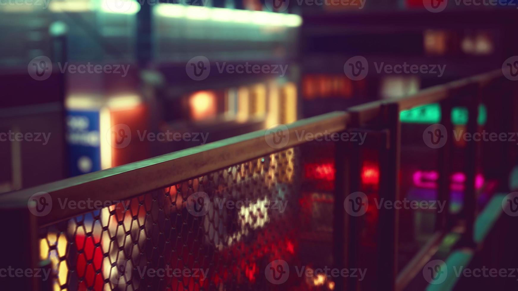 night scene of japan city with neon lights photo