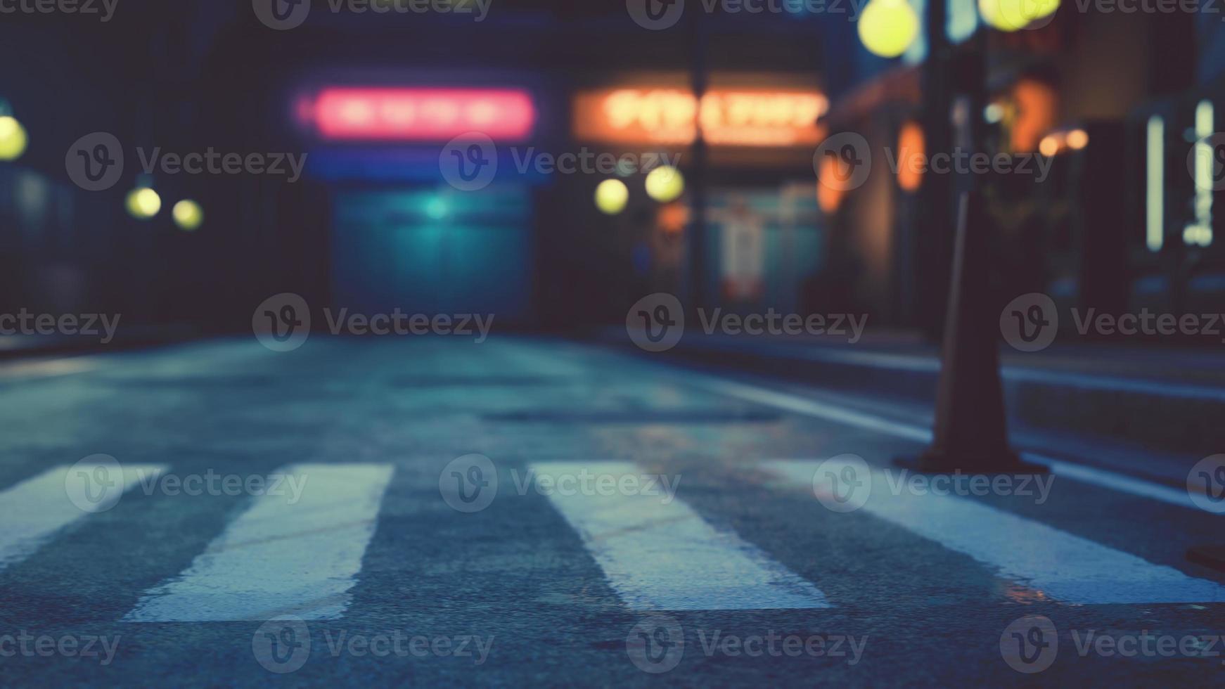 night scene of japan city with neon lights photo