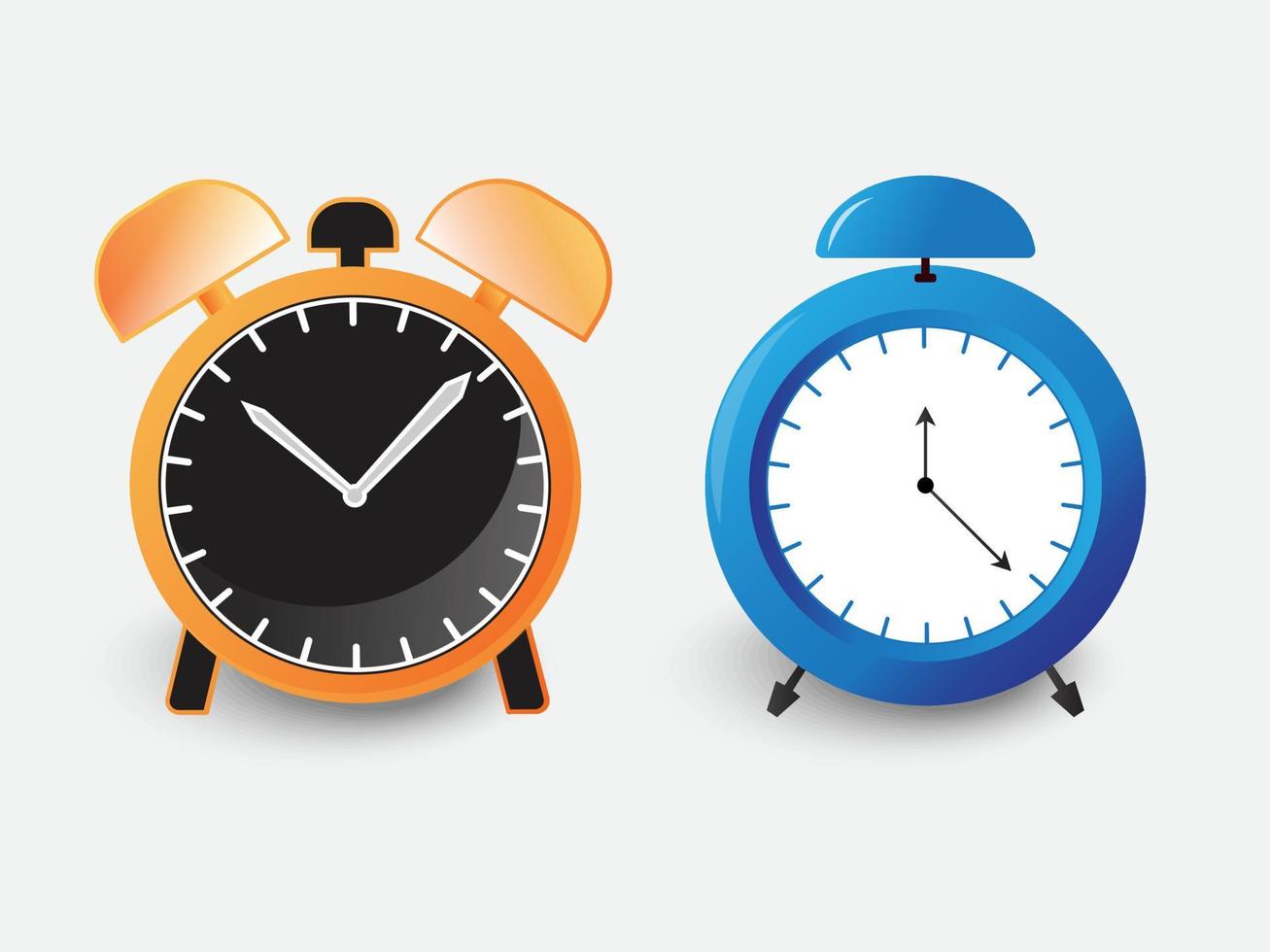 Collection of alarm clock vector illustration isolated on white