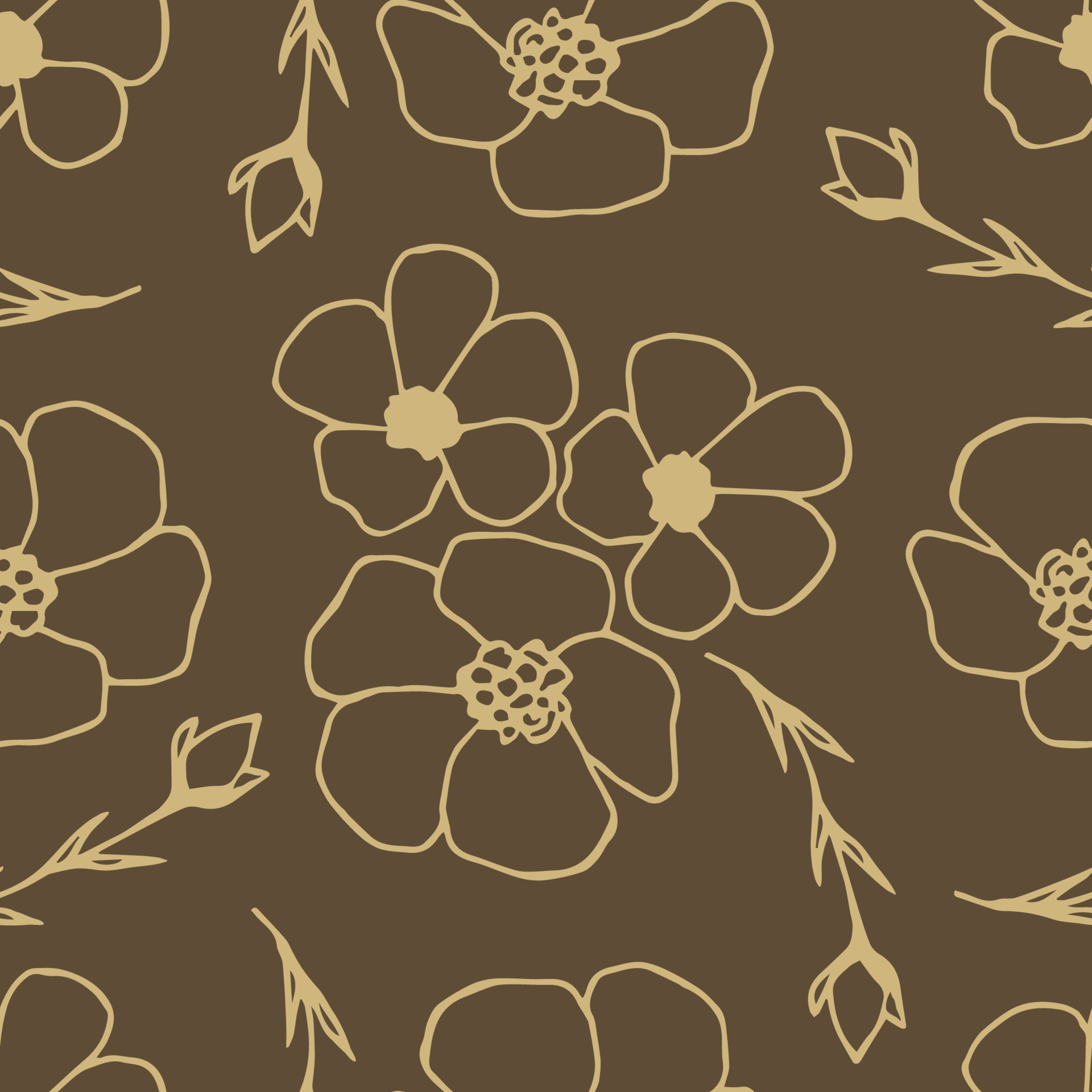 Light brown floral background Royalty Free Vector Image