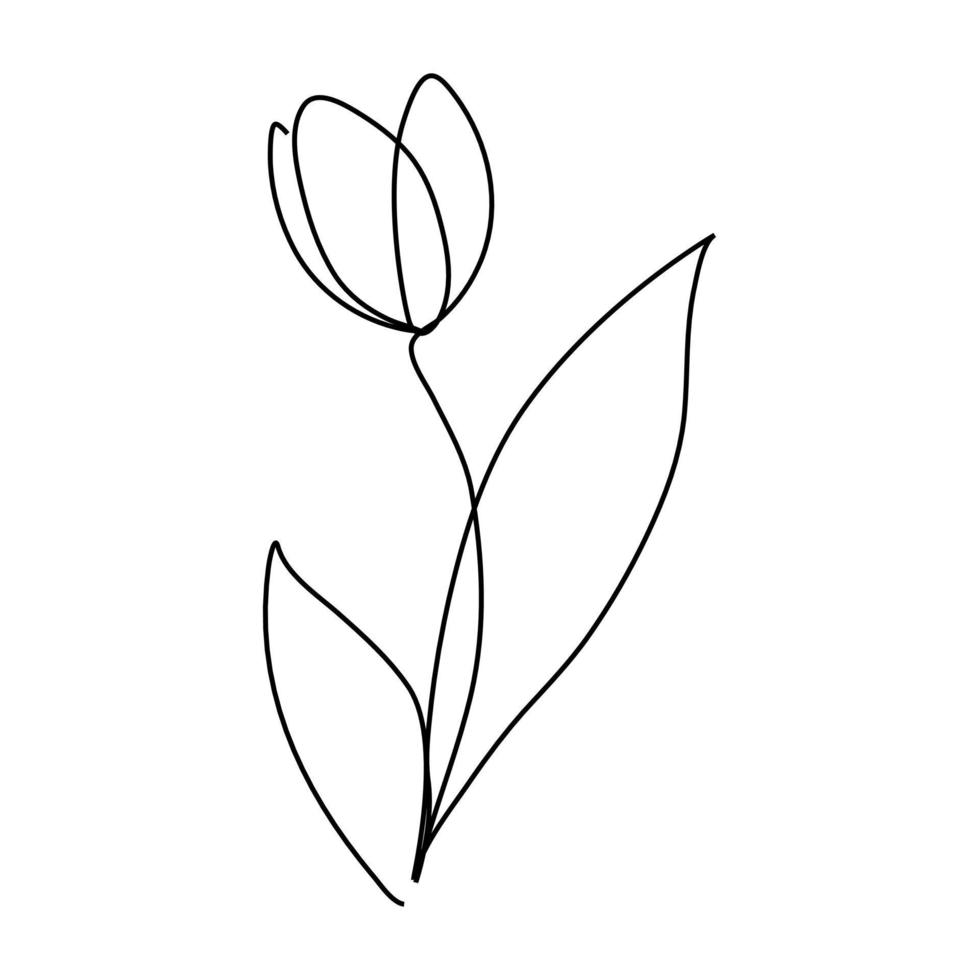 líneas continuas de logotipo de concepto de tarjeta de felicitación de flores vector