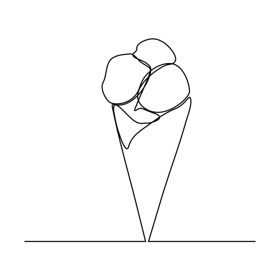 ice cream one line icon on white background vector