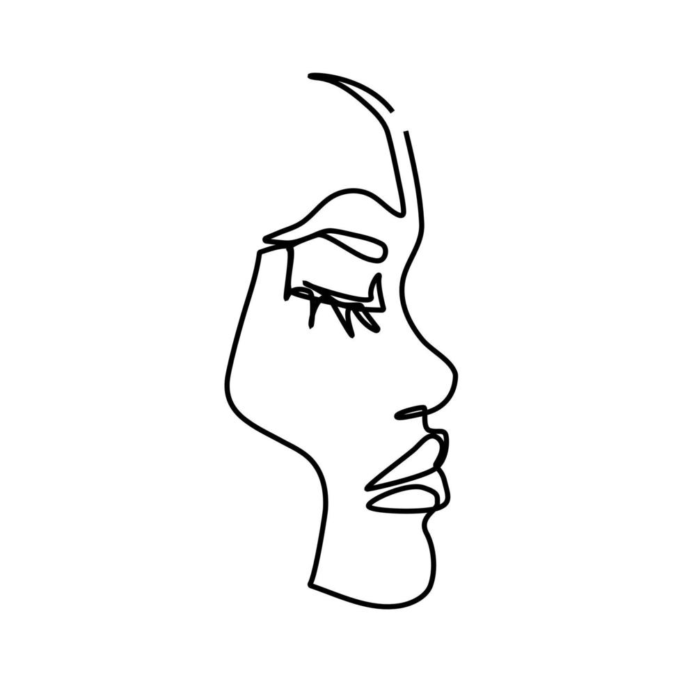 ilustración vectorial del hermoso dibujo artístico de la línea facial  femenina. bueno para portada, póster, camiseta, impresión de diseño gráfico  y otros. 6637727 Vector en Vecteezy