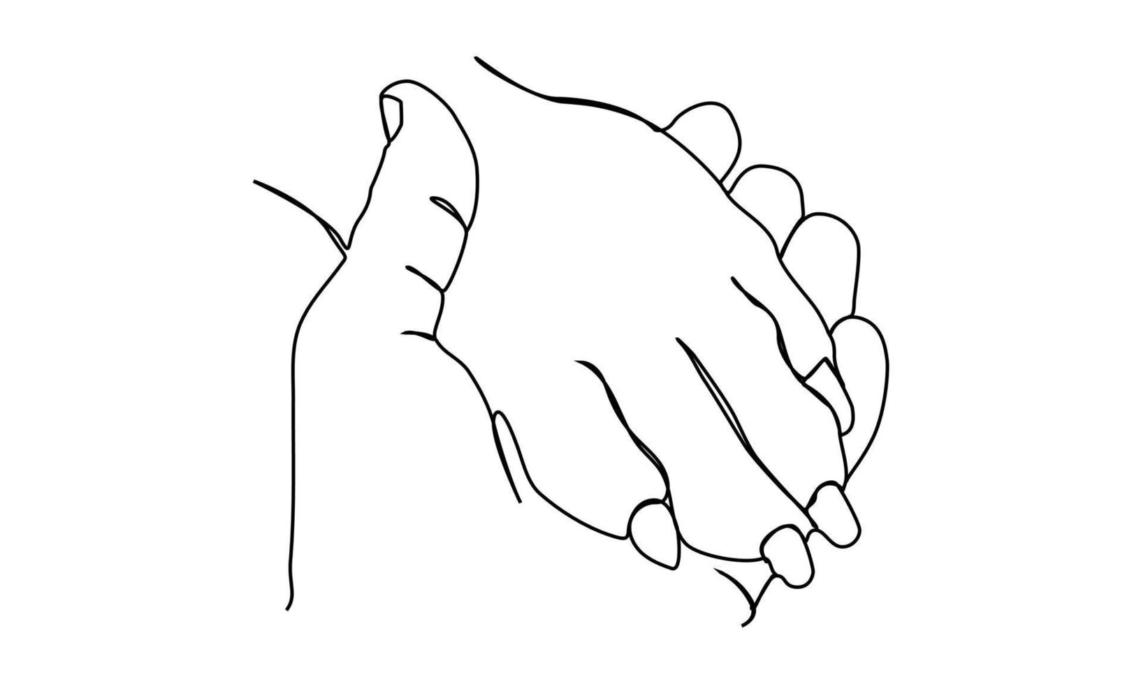 continuous line Dog hands and paws . Friendship. Illustrations, Pictures vector