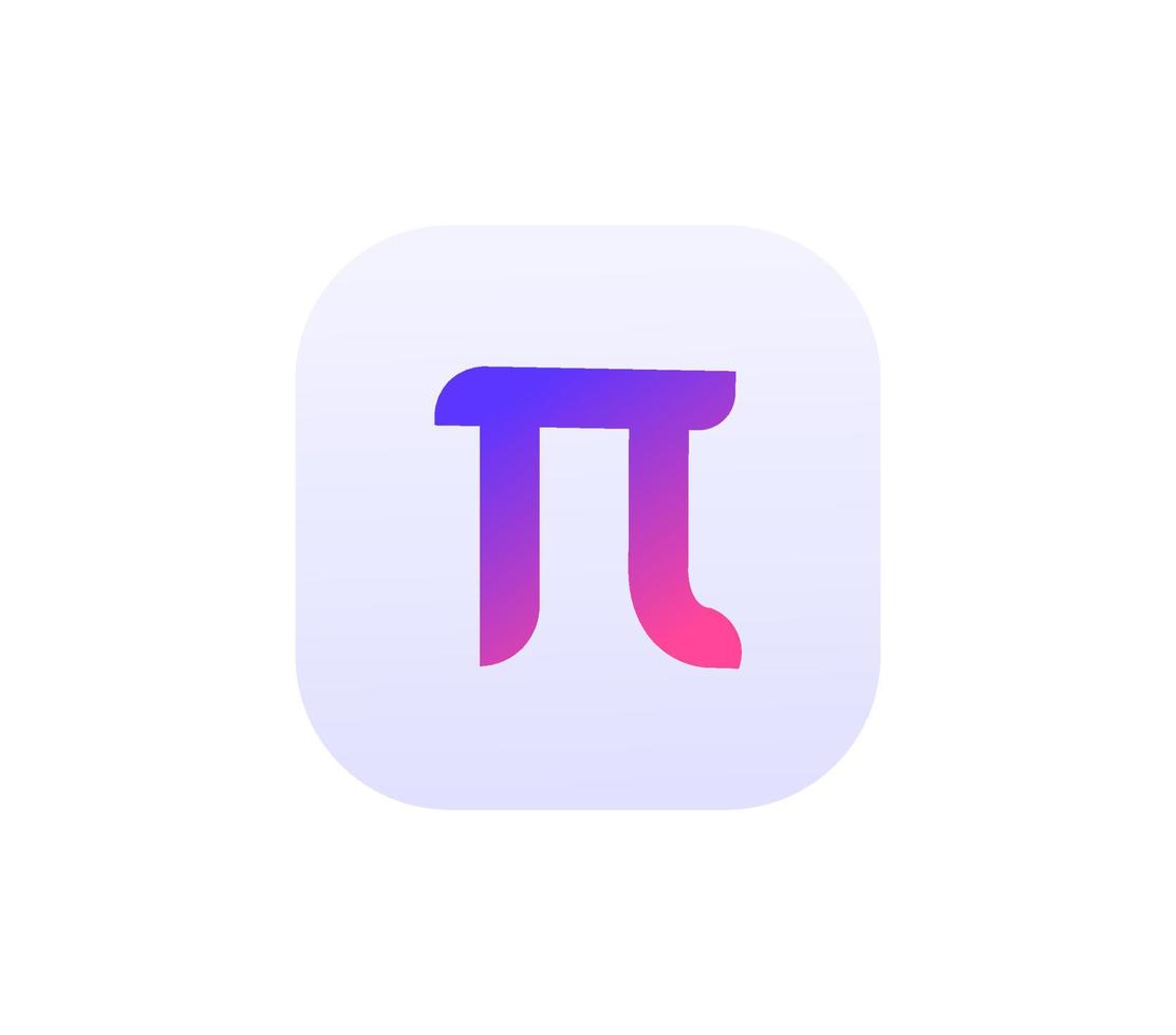 Pi Symbol Character Icon Math Greek for Education Presentation Resource Element or Study vector