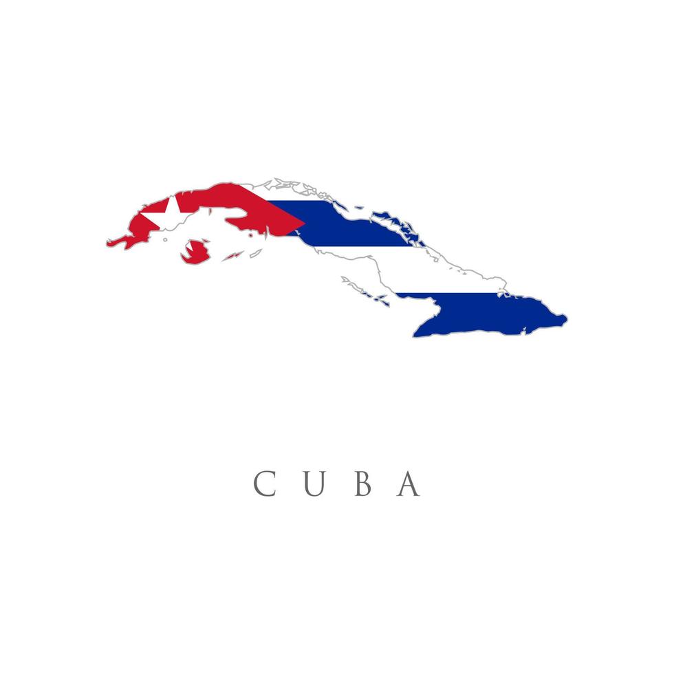 bandera colorida, puntero de mapa y mapa de cuba en los colores de la bandera cubana. alto detalle. ilustración vectorial vector