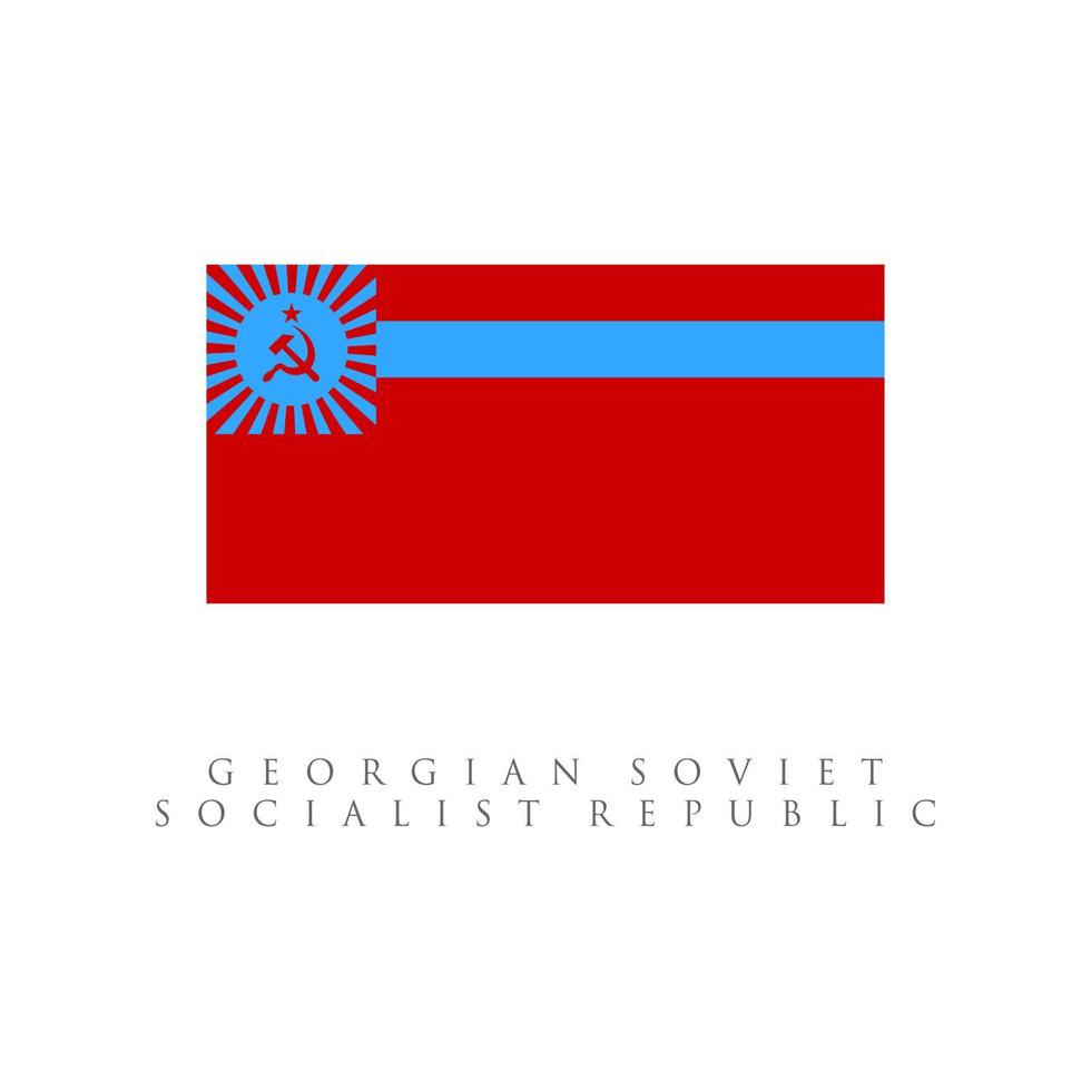 Georgian soviet socialist republic flag. isolated on white background vector