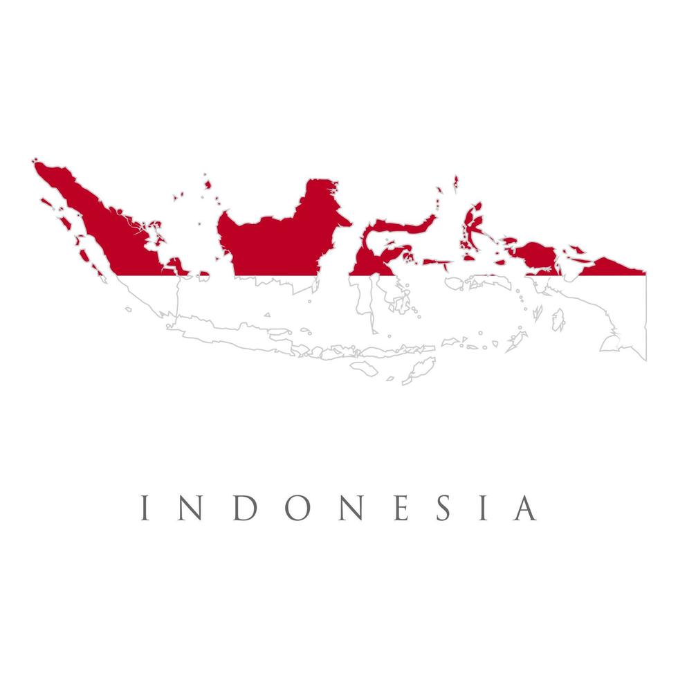 Indonesia map and flag in white background. The Indonesia is a member of Asean Economic Community .national flag of Indonesian. vector