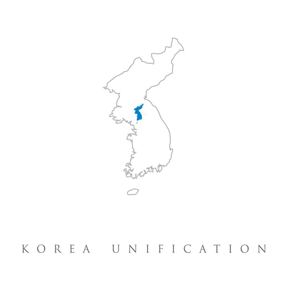 bandera de unificación de corea. reunificación de corea del norte y del sur en un estado y país unidos y compartidos. alianza, conexión y unificación del territorio de la península coreana. ilustración vectorial vector