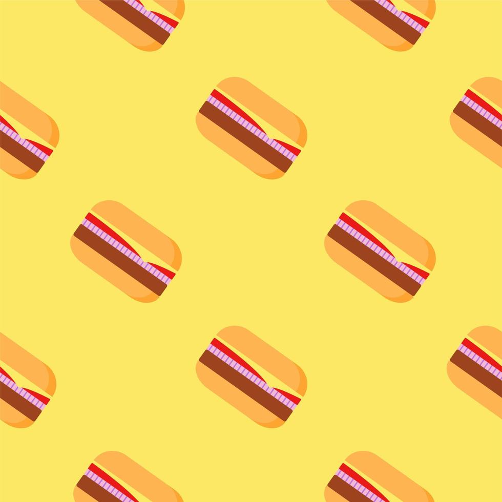 Hamburger seamless pattern. Burger flat design vector illustration