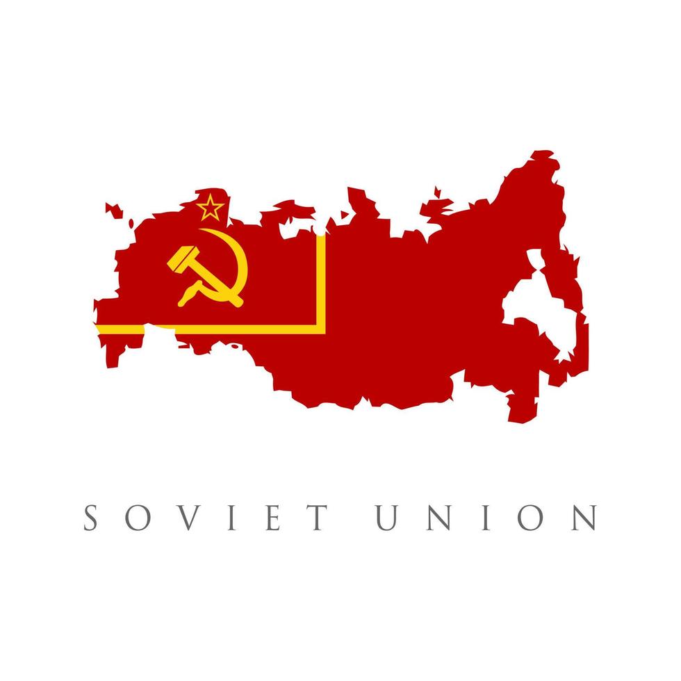 Soviet union communist flag map. isolated on white background. USSR communist flag map vector