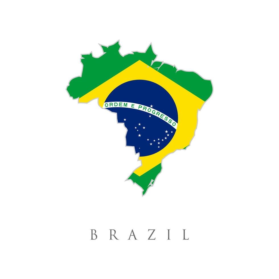 república federativa de brasil. concepto de bandera nacional brasileña. ilustración vectorial vector mapa bandera de brasil aislado sobre fondo blanco