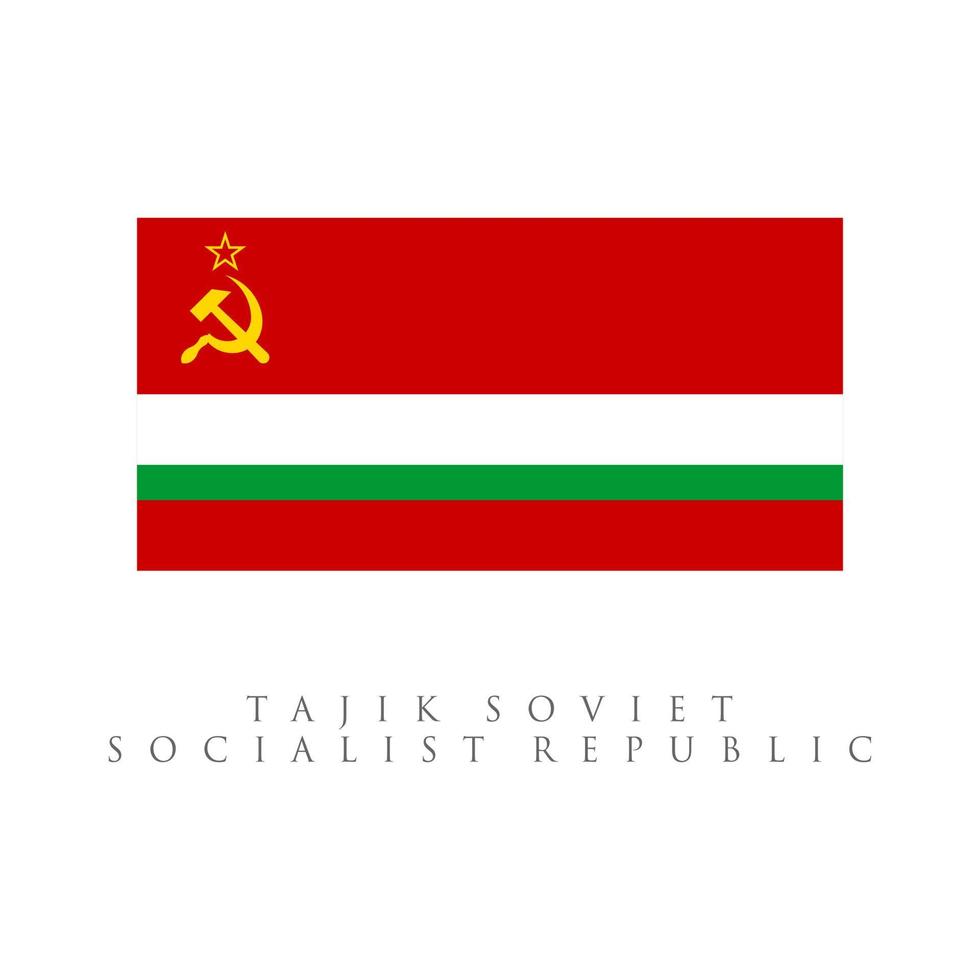 Bandera de la República Socialista Soviética de Tayikistán. aislado sobre fondo blanco vector