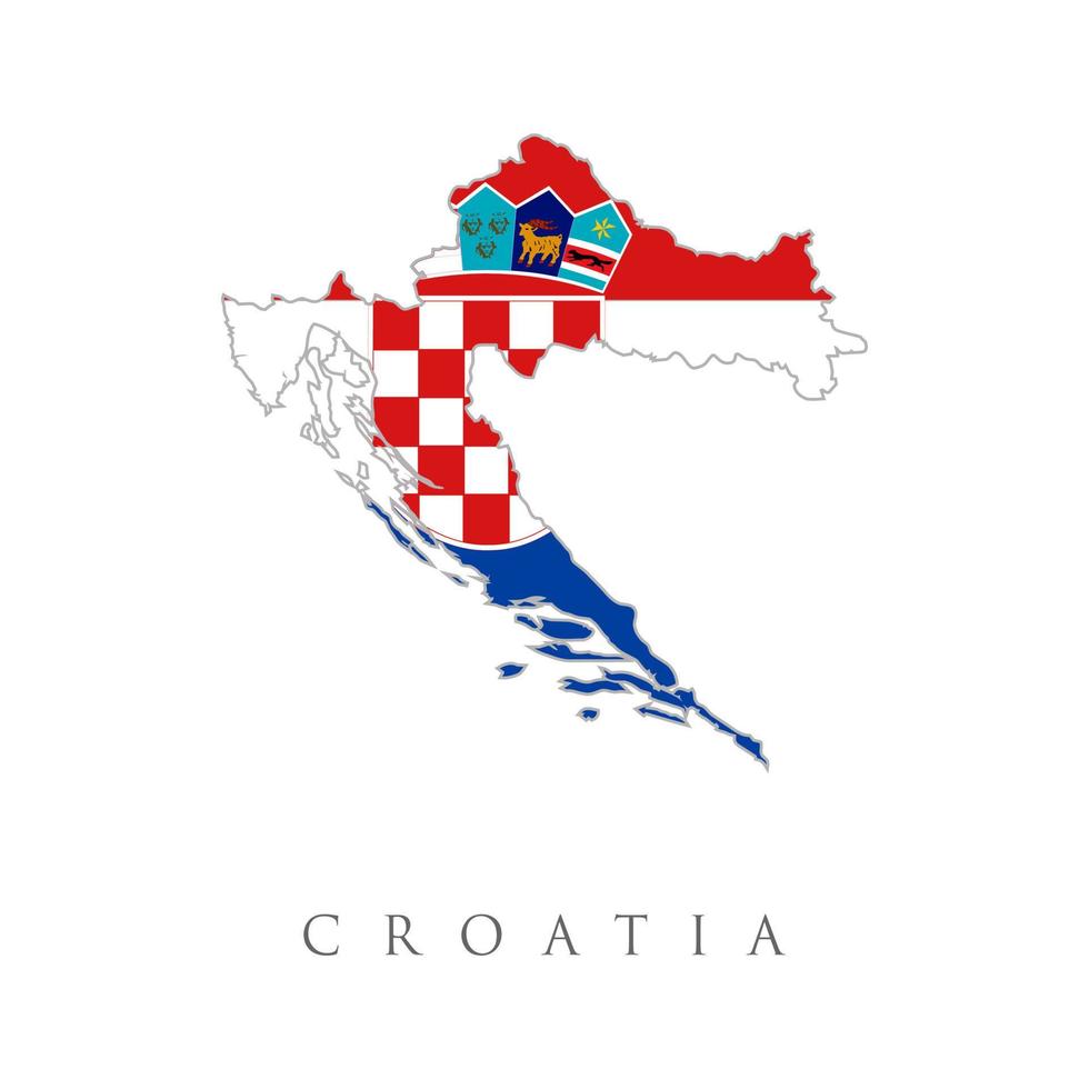 croatia flag map vector illustration