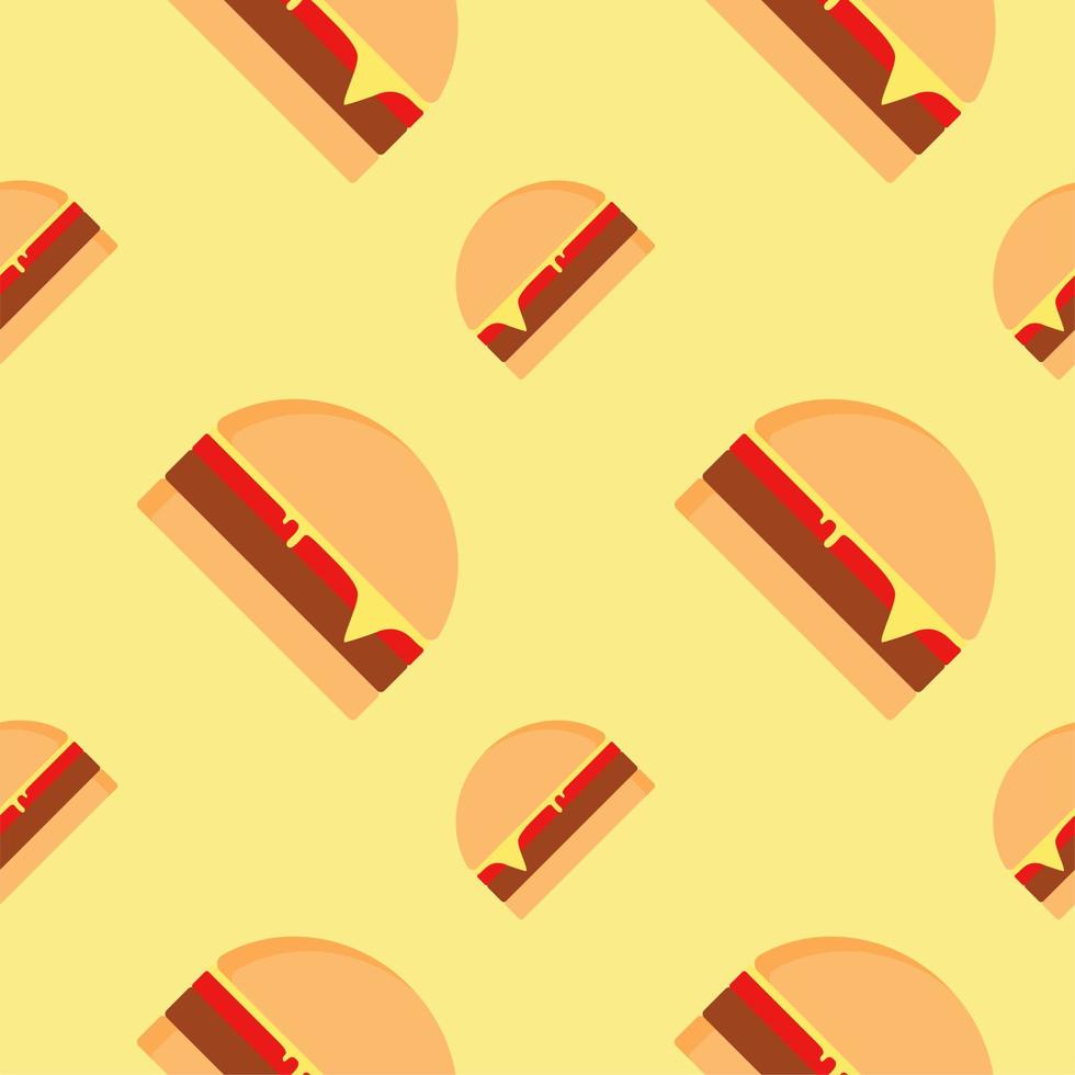 Hamburger seamless pattern. Burger flat design vector illustration