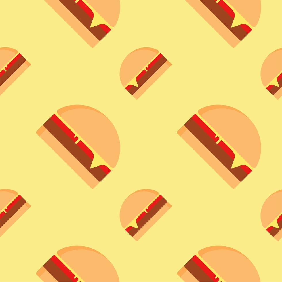 Hamburger seamless pattern. Burger flat design vector illustration