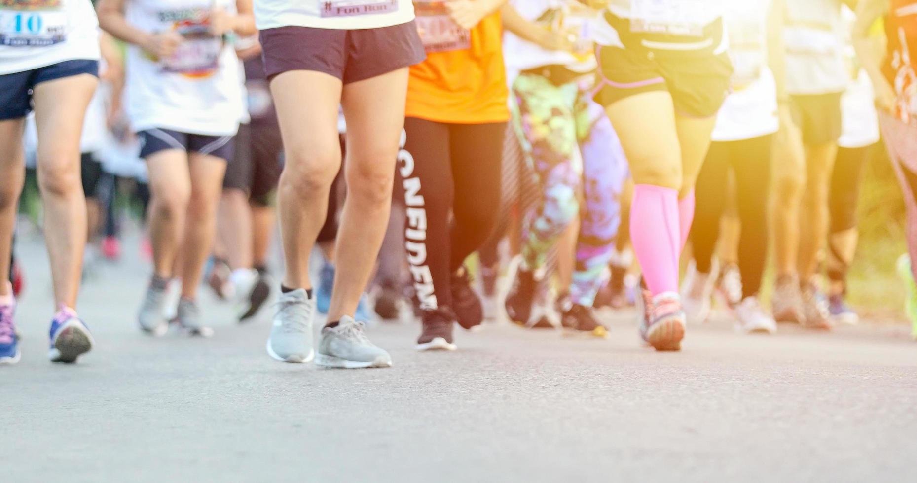 Motion blur of Marathon running photo