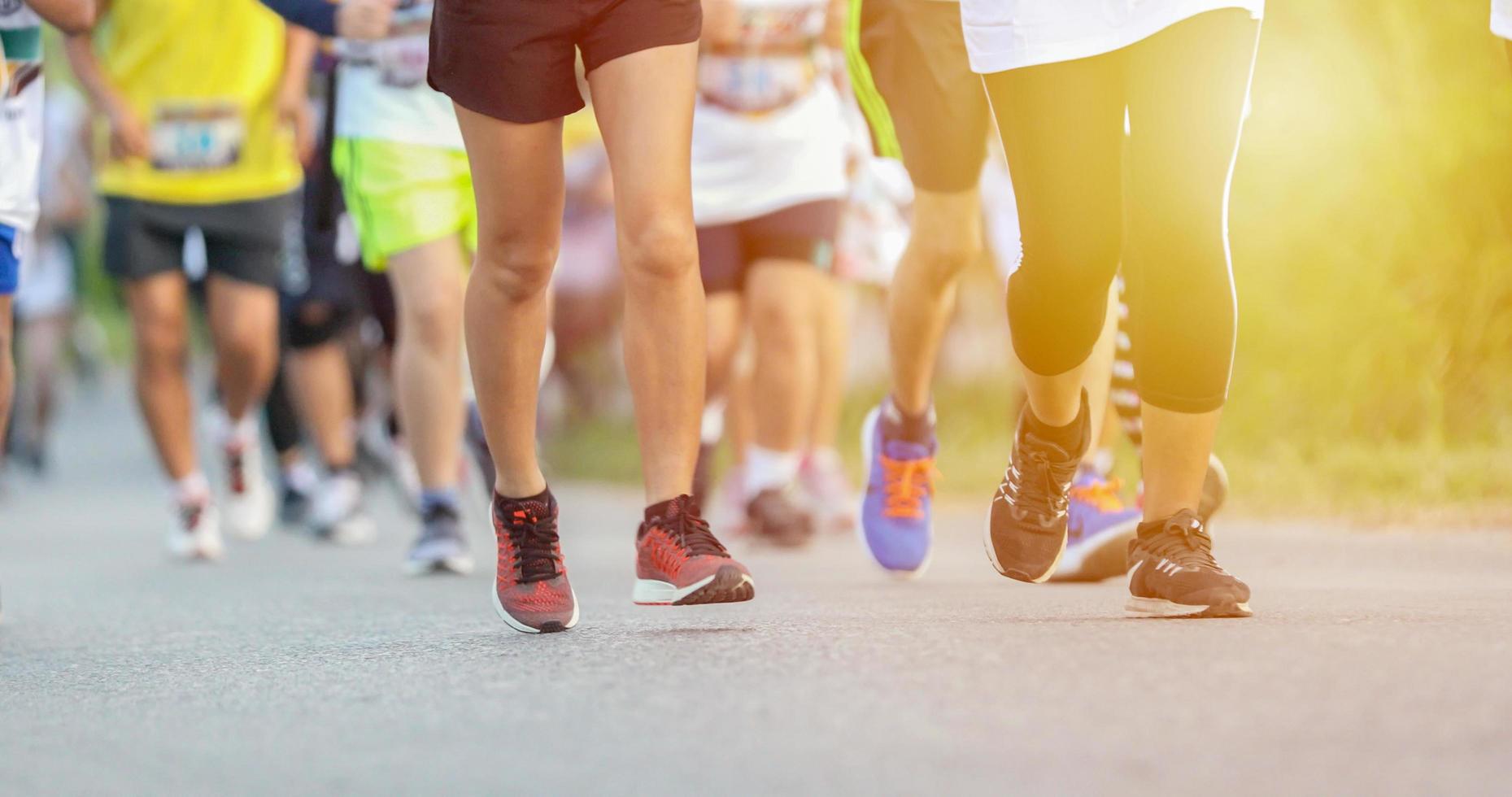 Motion blur of Marathon running photo