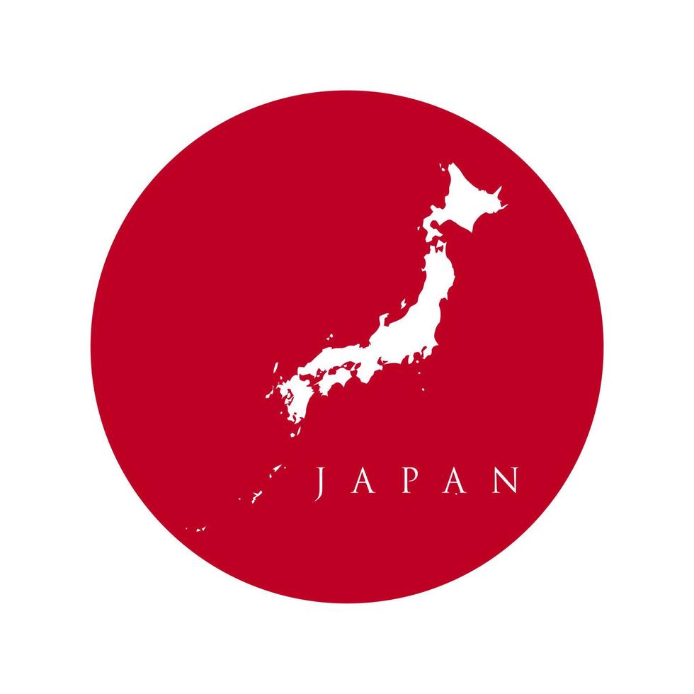 bandera de japón con mapas territorio de japón ilustración vectorial. mapa de japón con la imagen de la bandera nacional. vector