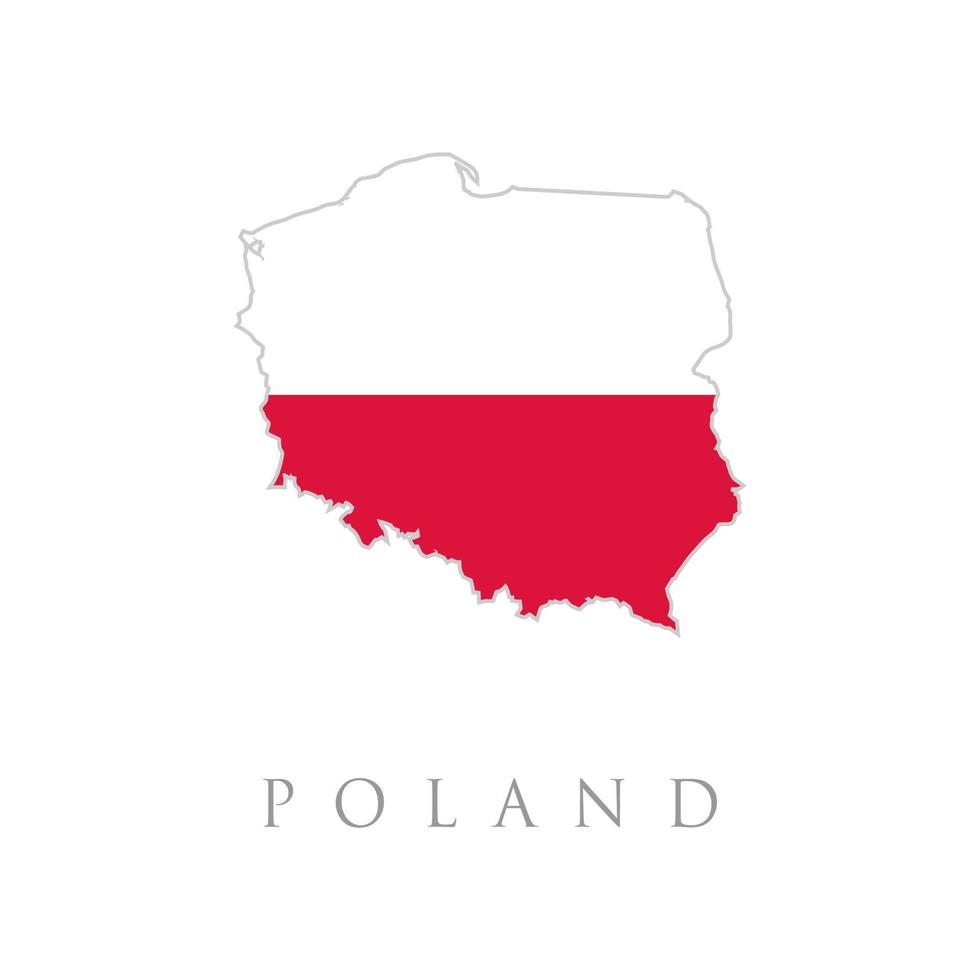 mapa de la bandera de polonia. tarjeta de felicitación día de la independencia nacional de la república de polonia. banner de ilustración con bandera de estado realista. mapa vectorial de polonia con la bandera dentro. vector