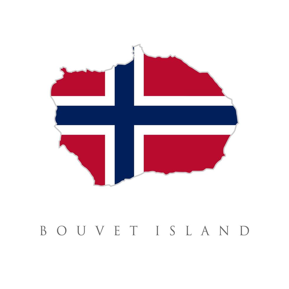 Bouvet Island. Norway. flag. World Map. vector Illustration. Shape map and flag of Bouvet Island country.