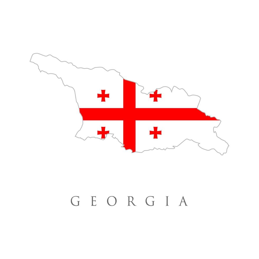 Map of The Republic of Georgia, Georgia vector map with the flag inside. Map of Tbilisi with national flag. Detailed editable map of Tbilisi. Political or geographical design vector illustration