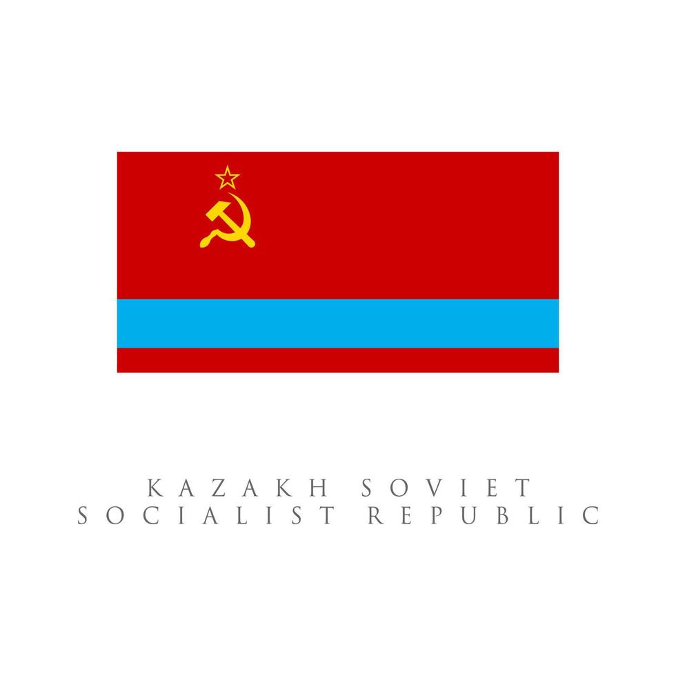 kazakh soviet socialist republic flag. isolated on white background vector