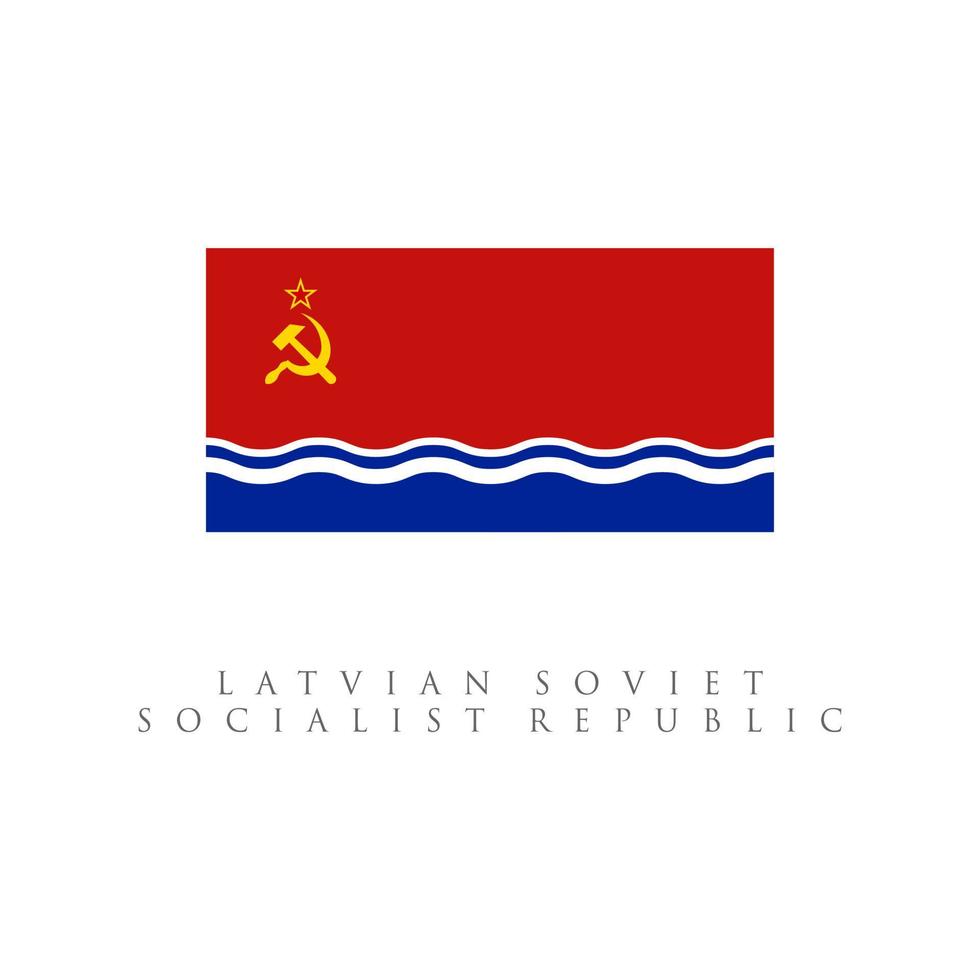 bandera de la república socialista soviética de letón. aislado sobre fondo blanco vector