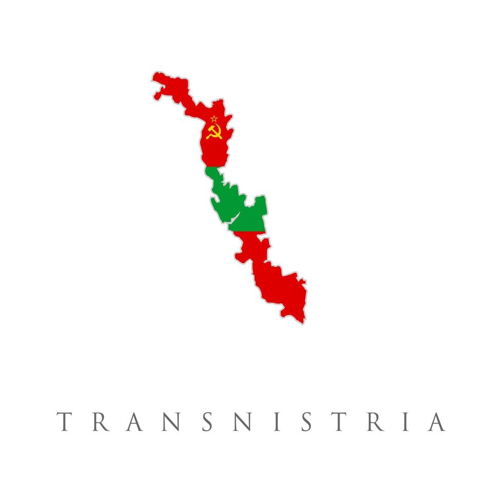 mapa con bandera de transnistria aislado en blanco. bandera nacional para el país de transnistria aislado, banner para el logotipo de diseño de su sitio web, aplicación, ui. check in. mapa ilustración vectorial, eps10. vector