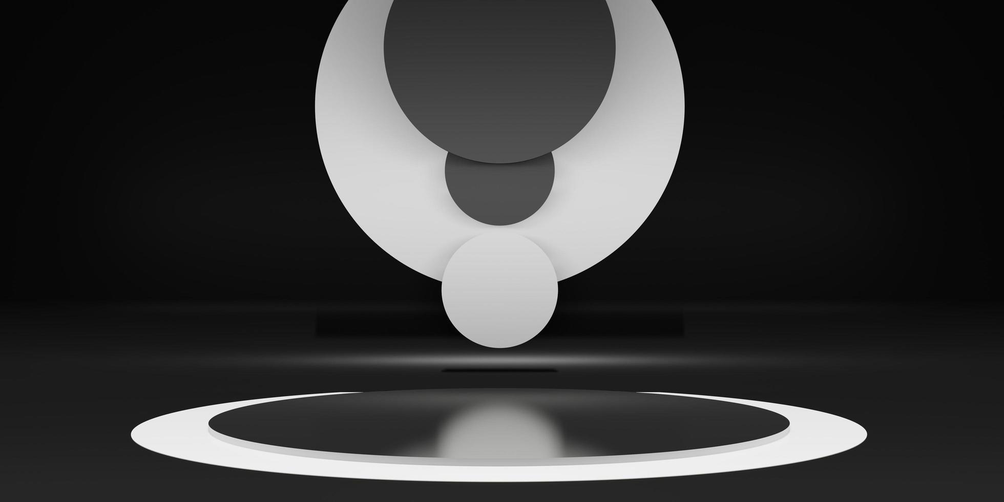 dark studio scene podium stage style zen minimalist scene concept 3d illustration photo