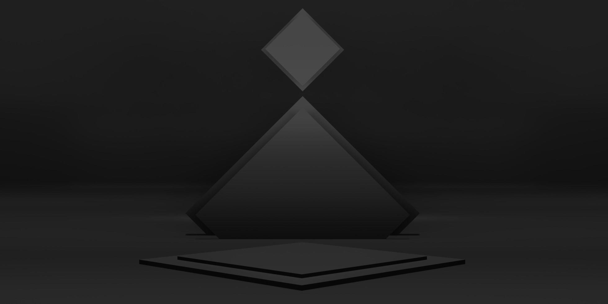 zen style podium stage dark studio scene Minimal scene concept 3D illustration photo