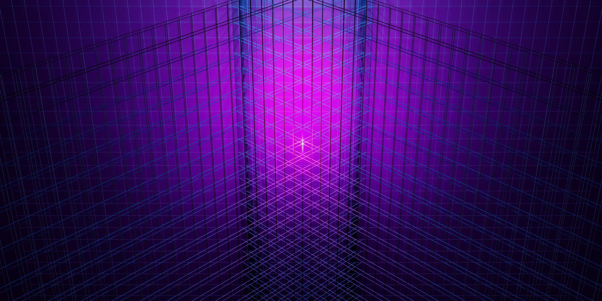 neon grid laser background neon light 80s 3d illustration photo