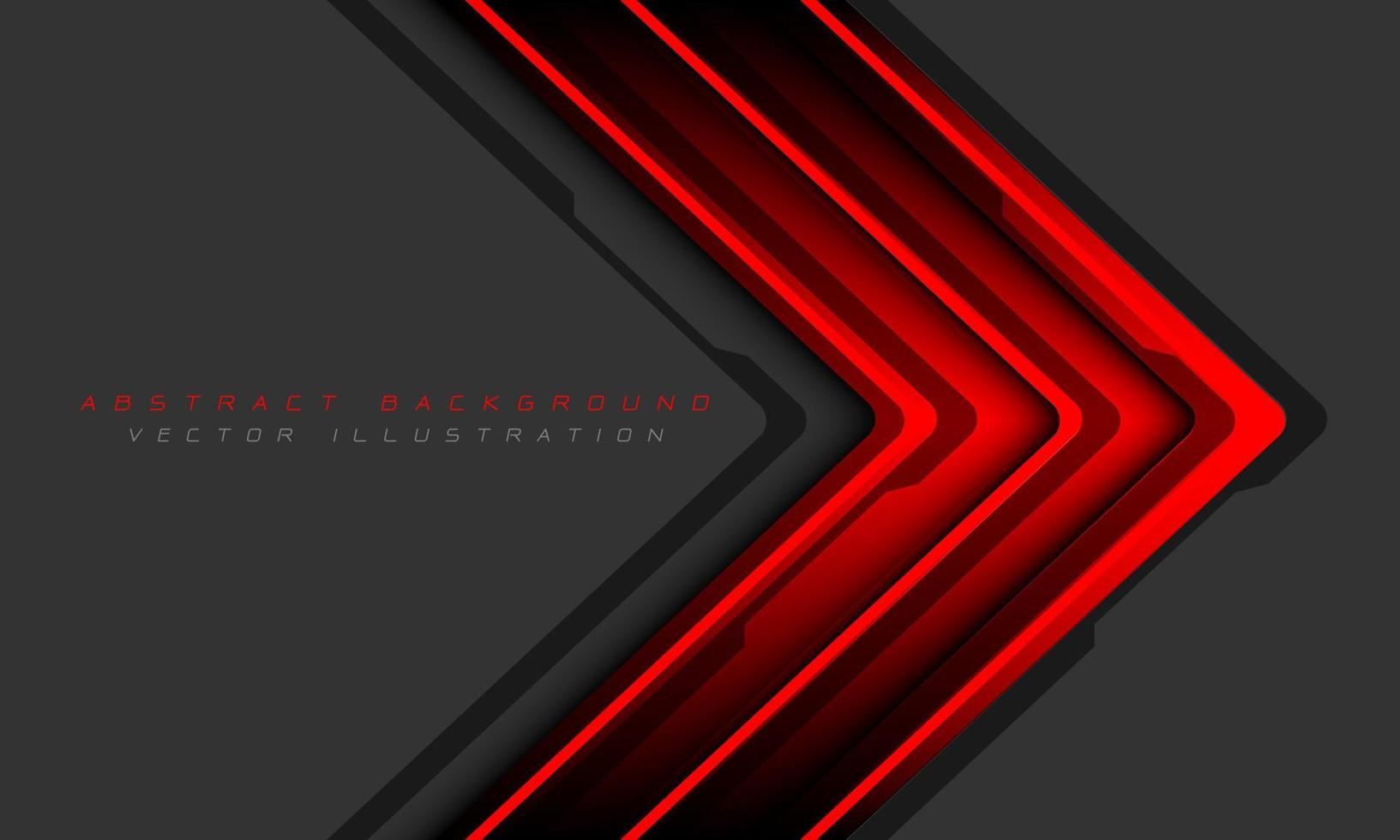 Abstract red arrow cyber technology direction on grey design modern futuristic background vector