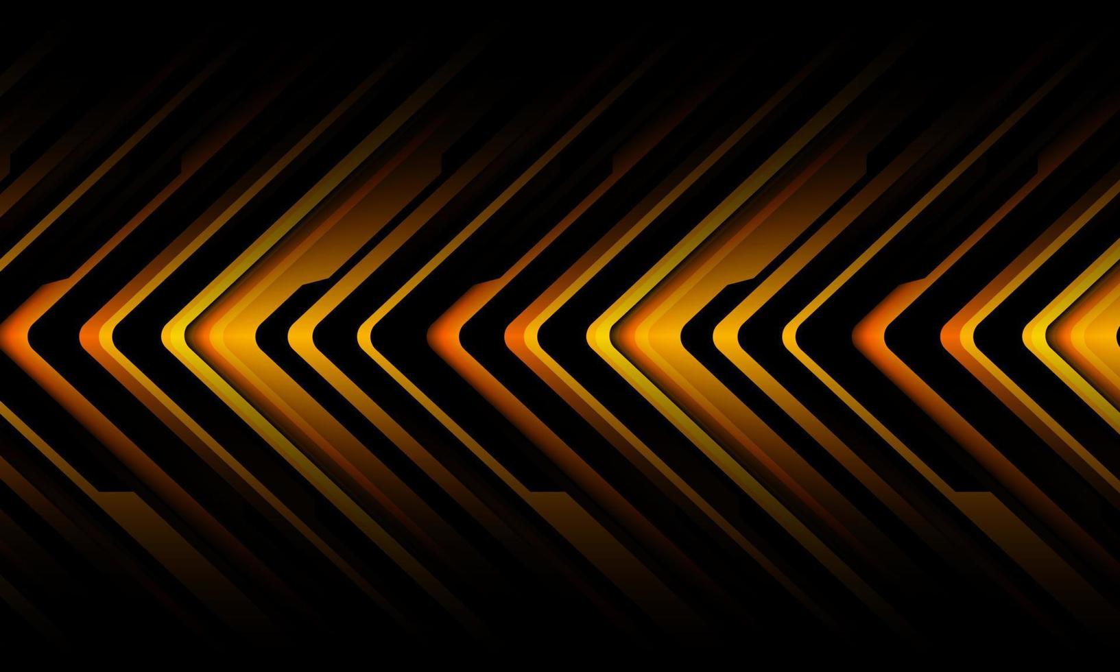Abstract yellow black metallic arrow cyber technology direction pattern design modern futuristic background vector