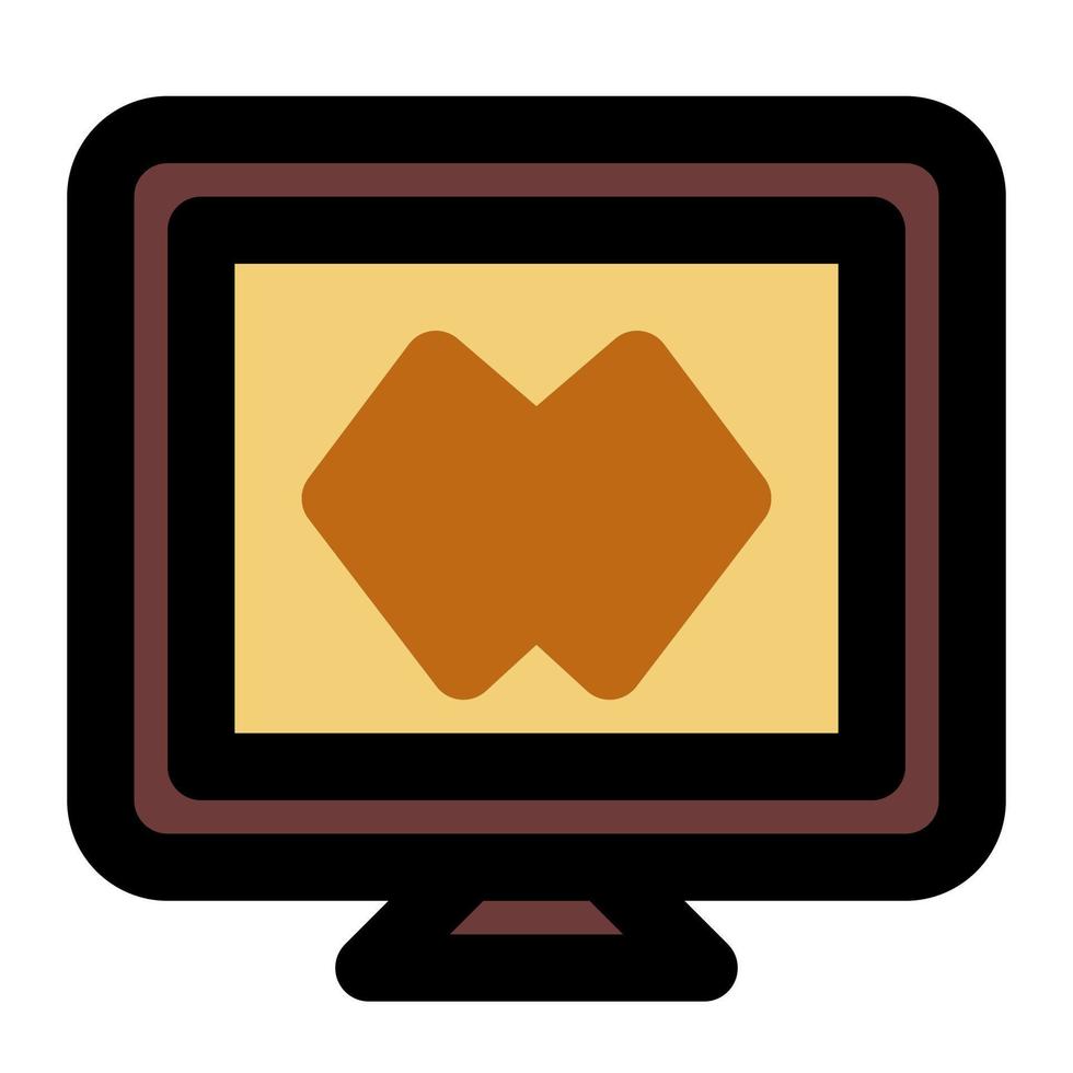 Computer with filled line icon suitable for home icon set vector