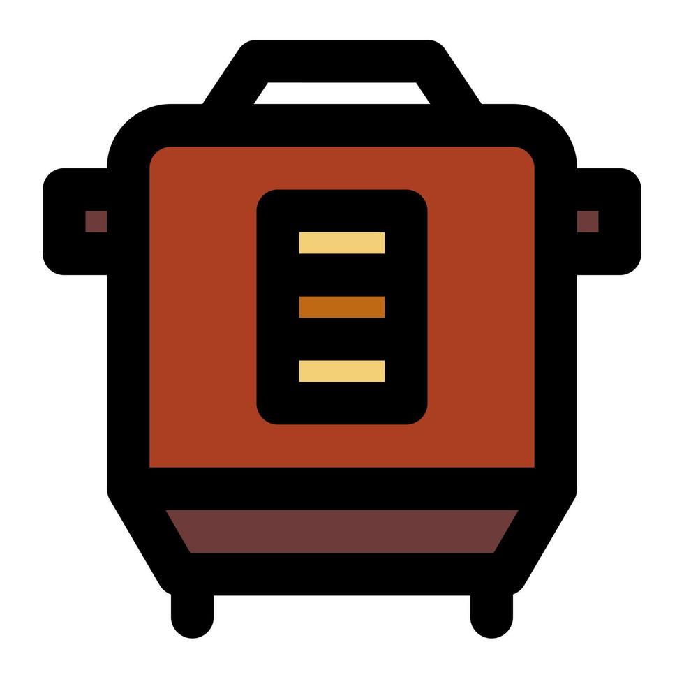 Rice cooker with filled line icon suitable for home icon set vector