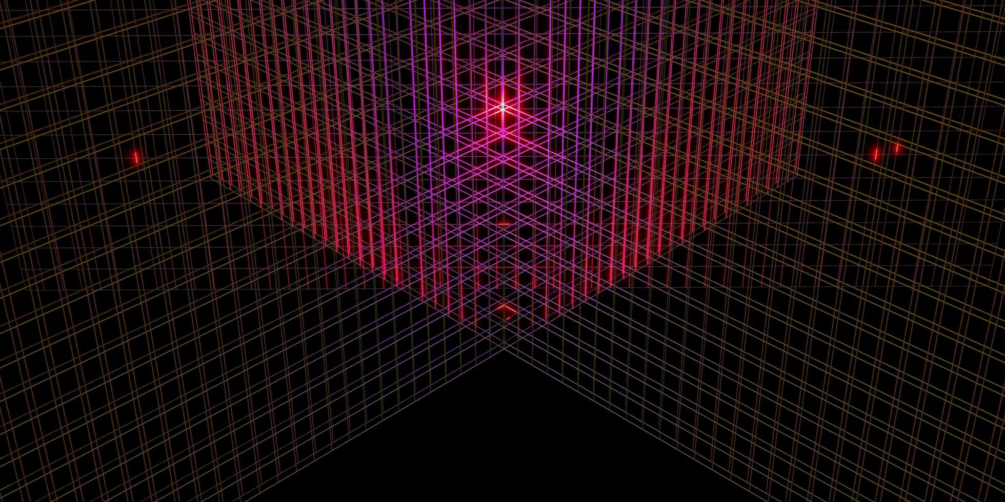 neon grid laser background neon light 80s 3d illustration photo