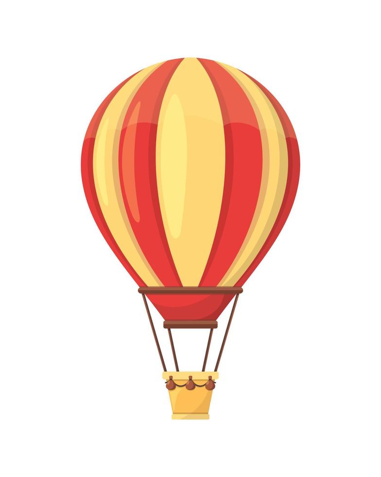 Flat hot air balloon, isolated on white background vector