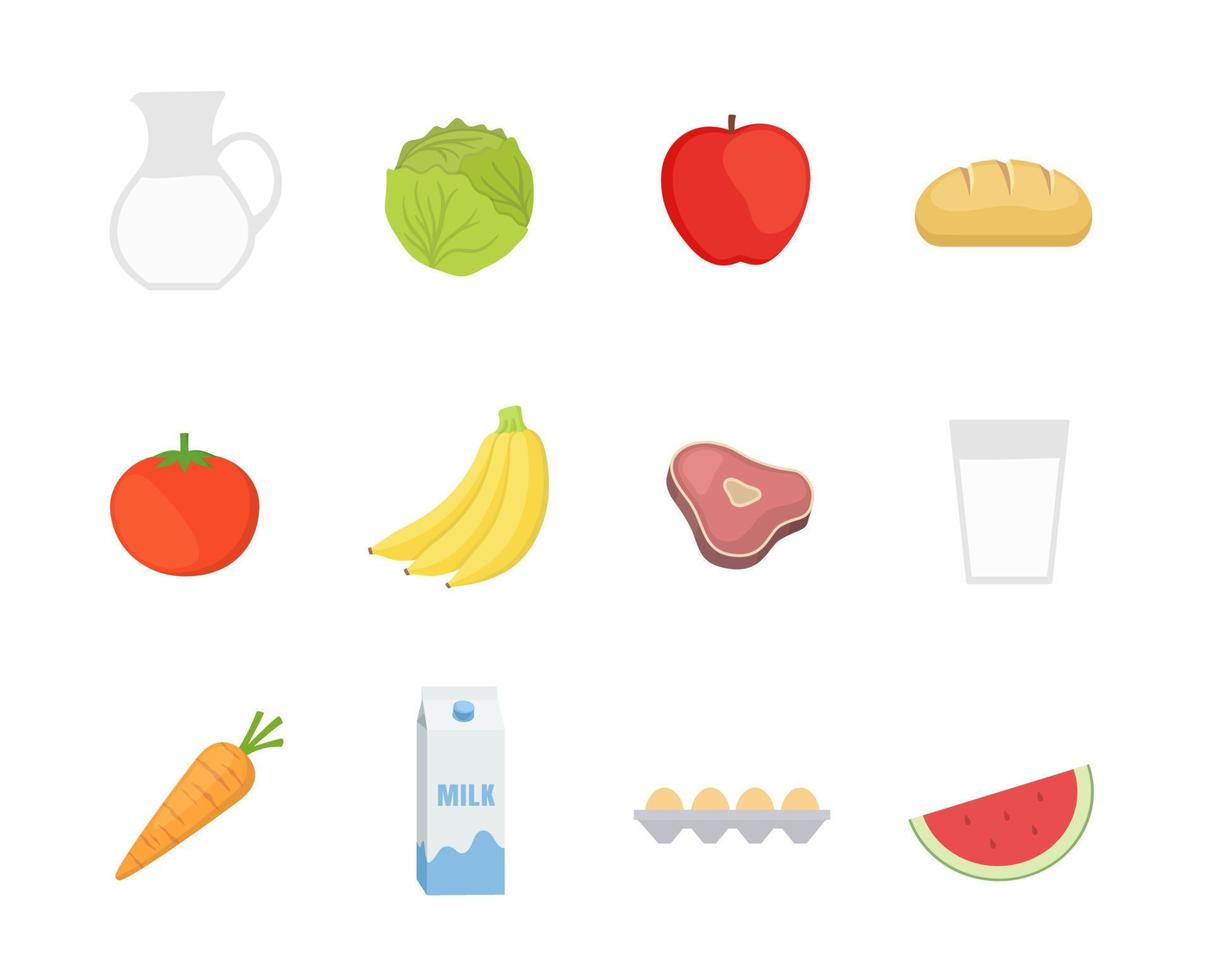 icono de comida saludable en diseño de estilo plano vector