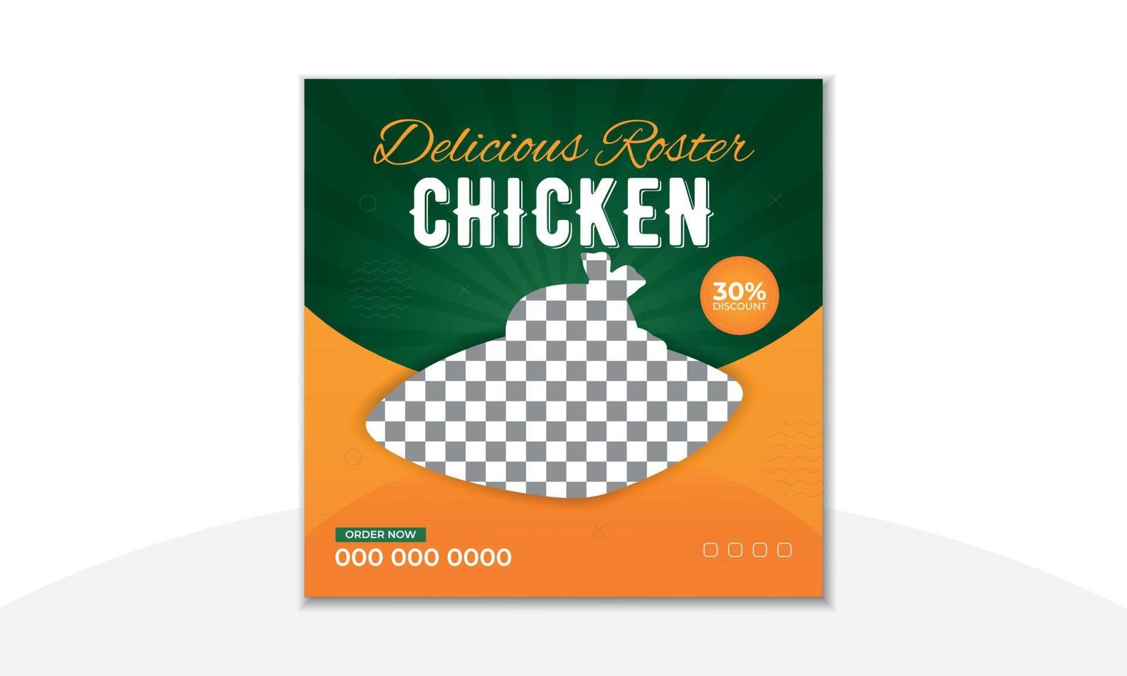 Delicious Social Media Poster Design Template vector