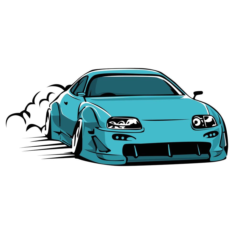 Japanese drift car vector isolated side view Stock Vector Image & Art -  Alamy
