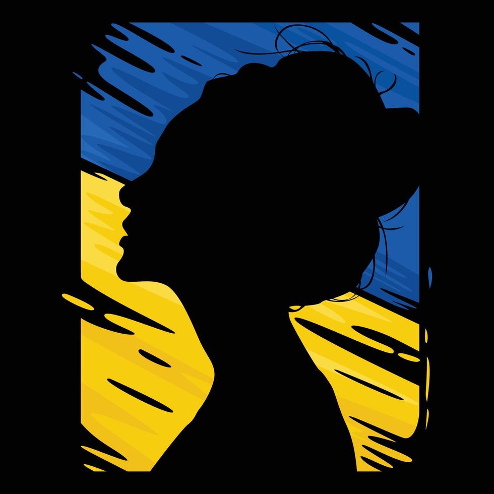 Silhouette of girl inside canvas vector