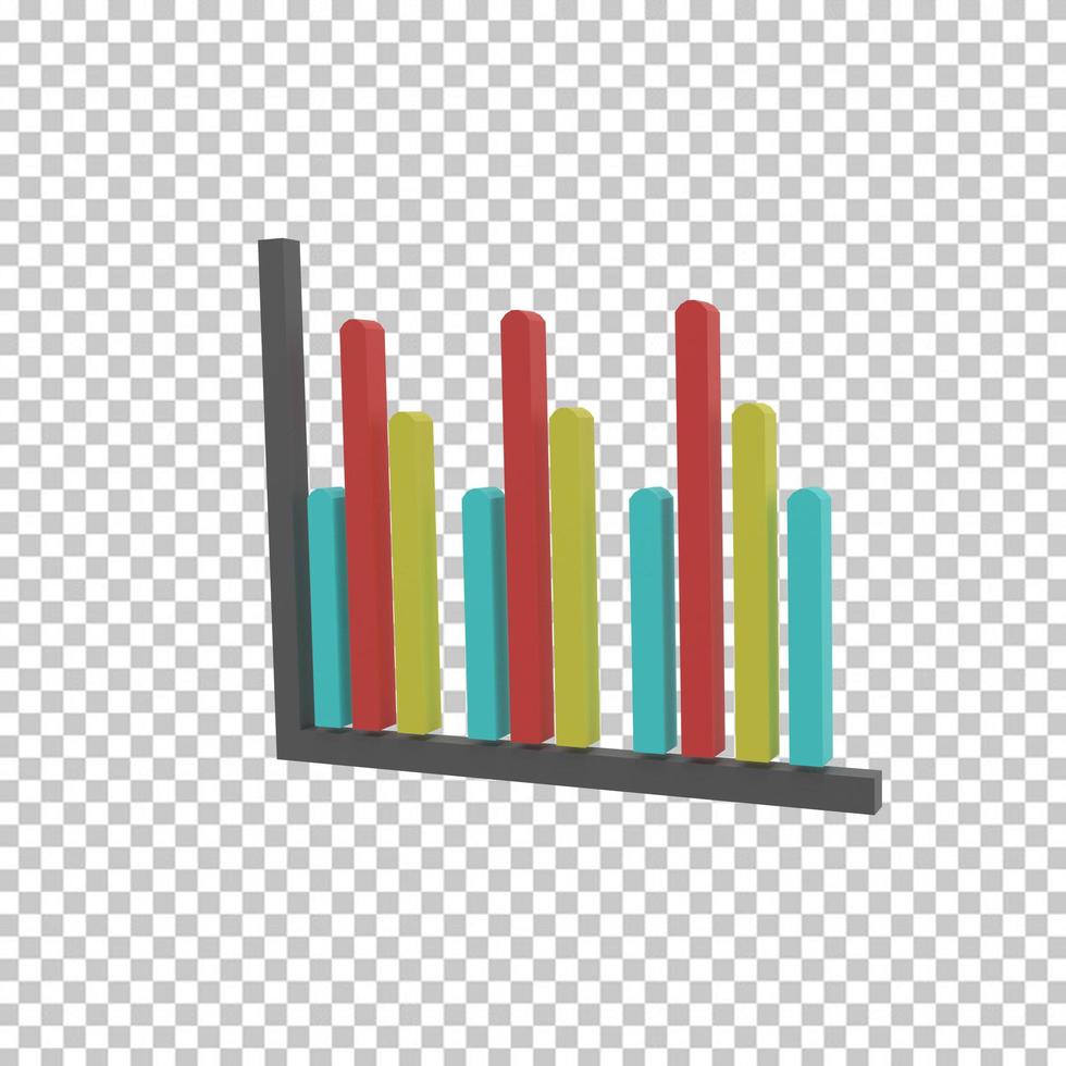 Chart 3D Illustration or Chart 3D Icon photo