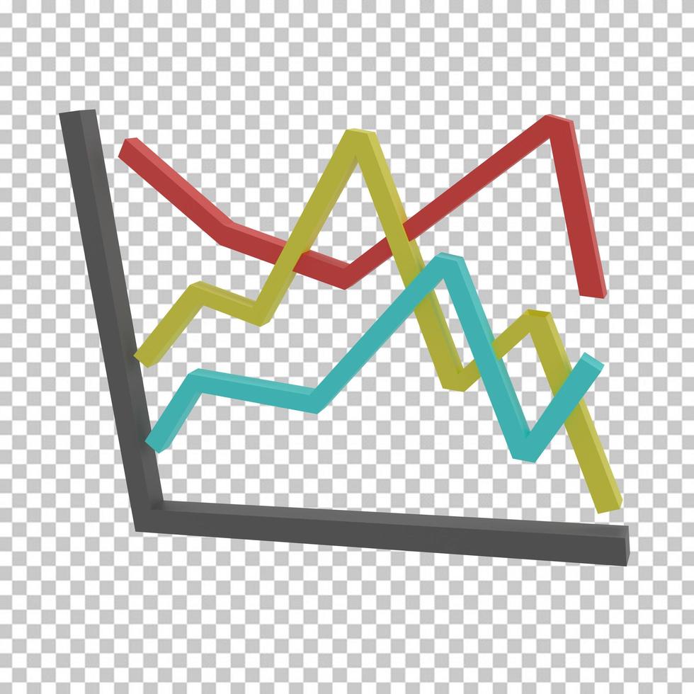Chart 3D Illustration or Chart 3D Icon photo